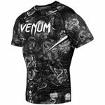 VENUM-03667-108 ART MMA Muay Thai Boxing Rashguard Compression T-shirt - SHORT SLEEVES XS-XXL Black White
